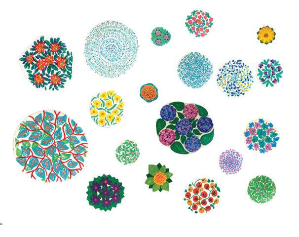 The long-vacant Withington Street lot, once the site of a home lost to fire, has stood empty for decades, awaiting new life as a community green space (L); Jiayu Yu’s colorful palette inspiring the healing space (R).